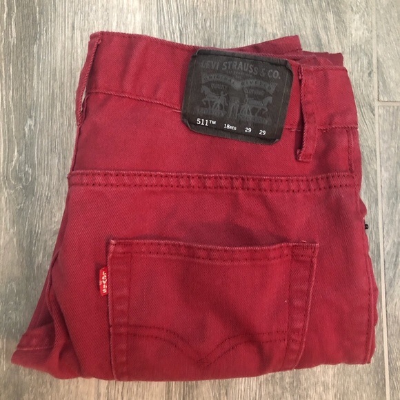 Levis 51 Slim Red Tab Maroon Jeans 